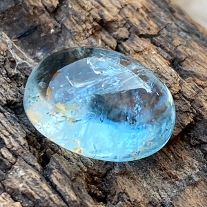 Cabochon ovale de couleur supérieure en pierres précieuses en vrac aigue-marine naturelle de 5.72 carats avec un bon lustre pour la fabrication de bijoux aigue-marine naturelle - Product Image 1