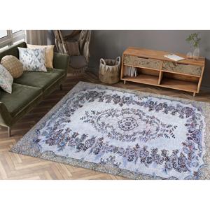 Tapis bleu à motifs médaillons : style ethnique persan, tapis épais de salon, tapis doux non tissé - Product Image 2