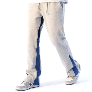 Designer Custom <b>Men's</b> <b>Slim</b> <b>Fit</b> Flared <b>Jogger</b> High Quality Terry Sweatpants 100% Cotton Heavyweight Elastic Waistband Flat Front - Product Image 3