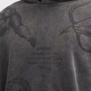 Sweat à capuche personnalisé en molleton épais 100 % coton, séchage rapide, style streetwear, délavé à l'acide pour homme - Product Image 5