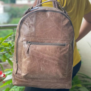 Handmade Crunch Leather Backpack Stylish Crunch Leather Rucksack Backpack - Product Image 5