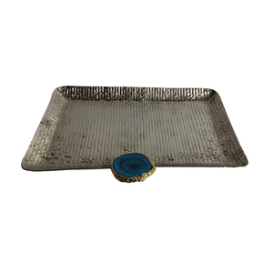 Plateau en métal nickelé rond en métal grand plateau de service pièce maîtresse de mariage vaisselle plateau plats cuisines en aluminium Restaurants - Product Image 5