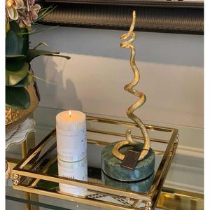 Modern Polished Sculpture Antique Style Metal <b>Statue</b> for Decorative Abstract Shelves Interior Design Accents Mantelpiece - Product Image 4