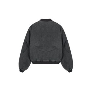Bombardero de manga empotrada disponible en negro teñido y caqui Prendas de abrigo duraderas y de moda - Product Image 3
