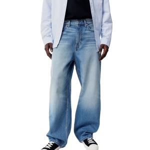 Chaqueta vaquera azul claro para hombre, pantalones casuales de algodón de alta calidad de pierna ancha y corte holgado, estilo urbano, ajuste relajado, lavado a la piedra, para invierno. - Product Image 3