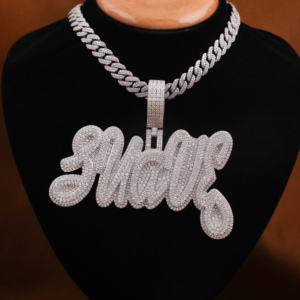 Personalizado SUAVE letra Moissanite diamante colgante 925 plata esterlina personalizado completo helado estilo Hip Hop colgante para hombres - Product Image 1