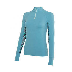 Chemise de Sublimation demi-fermeture éclair d'équitation extérieure professionnelle couche de Base équestre à séchage rapide équitation chemises à manches longues pour fille - Product Image 1