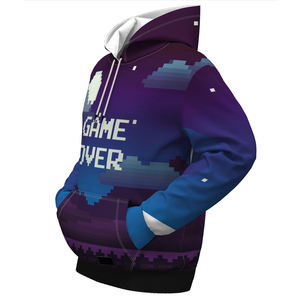 Logo personnalisé imprimé en 3D Sublimation intégrale du corps pull-over en polaire de polyester lourd à capuche pour hommes de grande taille - Product Image 2
