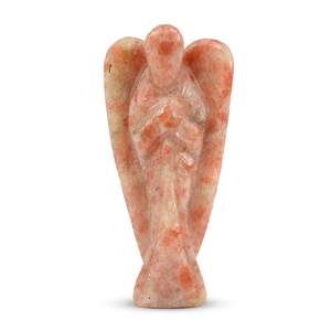 1 pouce sculpté pierre de soleil ange poche Feng Shui Style semi-précieux Agate cristal pierre précieuse pour la guérison vente cadeau - Product Image 4
