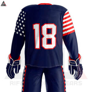 ชุดเครื่องแบบฮ็อกกี้น้ำแข็งโพลีเอสเตอร์แบบสั่งทำ10ชุดผ้าแห้งเร็วแบบไร้รอยต่อชุด100% - Product Image 5