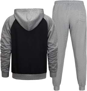 Unisex 100% Cotton Jogger Sets Custom Logo Printed Casual Winter Tracksuit Hooded Collar Men's 2-Piece <b>Sweat</b> Suits - Product Image 2