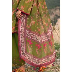 BM-52039 Ensemble 3 pièces non cousu en mousseline imprimée avec dupatta en mousseline brodée, respirant et translucide pour événements diurnes XS 6XL - Product Image 5