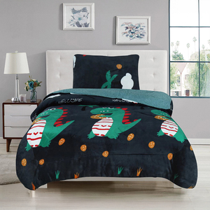 Set Copripiumino e Federe in Cotone Spesso con Motivo Geometrico a Cartoni Animati Re e Regina, Tecnica Tessuta, per Letto Matrimoniale e Nuziale - Product Image 4