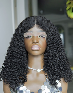 Vietnam Hair Curl <b>Wig</b> Transparent Front Lace Soft Layer Cuticle Aligned Transparent - Product Image 4