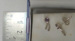 ต่างหูเพชรพลอยอเมทิสต์ธรรมชาติทรงหยดน้ำสำหรับผู้หญิงจาก Shah Gems เงินแท้ 925 ชุบทองคำขาว 18K ประดับเพชรและโรสโกลด์ - Product Image 1