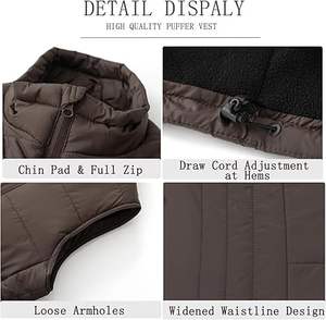 Venta Directa de Fábrica, Chaleco Acolchado con Cierre y Cuello en V, Personalizable, Transpirable, de Alta Calidad, para Hombre, Invierno, Casual - Product Image 2