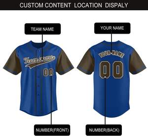 Camiseta de béisbol de sublimación de poliéster hecha a medida para hombre, camisetas de softbol sólidas, camiseta de béisbol, camiseta de béisbol personalizada - Product Image 6
