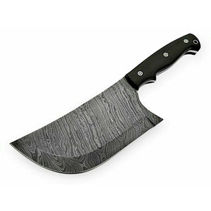 Couteau de cuisine artisanal en acier de Damas, couteau de chef et couteau de boucher de haute qualité avec étui en cuir - Product Image 2