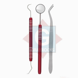 Kit de sonda dental de acero inoxidable de 3 piezas de alta calidad Fuente de alimentación manual para examen - Product Image 1