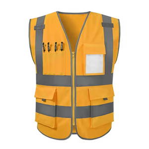 Chaleco Reflectante de Alta Visibilidad para Hombre, Personalizable de Fábrica, Impermeable, de Nailon Antiarrugas con Bolsillos - Product Image 6