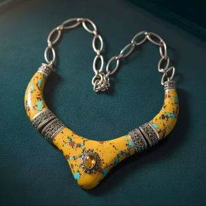 Collier ethnique tribal massif fait main de qualité supérieure pour femme, motif léopard, argenté, 20 % de réduction, cadeau du Nouvel An - Product Image 6