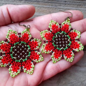 Pendientes colgantes de ganchillo con cuentas hechos a mano 2025 para mujer, moda colorida, forma de mariposa, joyería de regalo al por mayor - Product Image 1