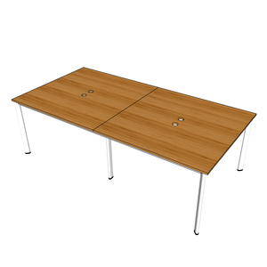 BFOB012-4-Piece Bamboo Oval Cluster <b>Table</b> 240x120cm with Assembled Iron Legs for Restaurants - Product Image 6
