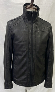 <b>Men</b> American Letterman Baseball School Team Varsity <b>Jacket</b> Black Real Leather Sleeves Black/<b>White</b> Lines - Product Image 1