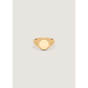 แหวนตราประทับผู้ชายแบบคลาสสิก ดีไซน์โดดเด่น ทองคำแท้ 14k ชุบโรเดียม ขอบตัวเรือนแบบ Shield ขนาด 9 มม. x 12 มม. - Product Image 1