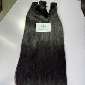Ready to Ship Factory! Vietnamese 100% Raw <b>Hair</b> Weft <b>Extensions</b> Luxury Seamless Flat Weft Color <b>Black</b> Styles <b>Hair</b> <b>Extension</b> - Product Image 1