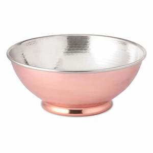 Bol de service en cuivre martelé de luxe, bol à salade à double paroi en acier inoxydable pour hôtel et restaurant, bol à fruits décoratif en métal - Product Image 1