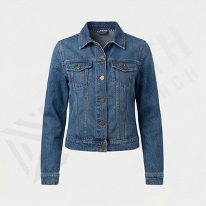 Chaqueta Vaquera para Mujer, Diseño Único con Parches, Costuras en Contraste, Botones al Frente, Estilo Artístico Moderno, Casual, Urbano y a la Moda - Product Image 1