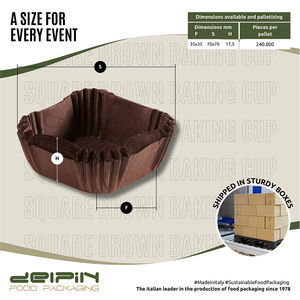 ถ้วยคัพเค้กทรงสี่เหลี่ยมแบบใช้แล้วทิ้งกระดาษกันไขมันปรับแต่งได้มีขนาดแตกต่างกันทำในอิตาลี - Product Image 4