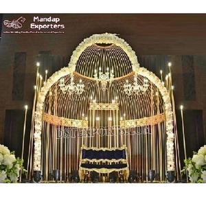 Media jaula ceremonial cristiana para escenario de recepción media jaula telón de fondo de Metal decoración de escenario bodas cristianas decoración de recepción - Product Image 1