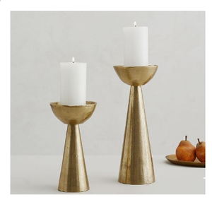 Ensemble de deux candélabres en métal fini or disponibles durables décoration de mariage et de Noël décoration d'éclairage de fête d'événement - Product Image 1