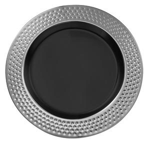 Plato Decorativo con Borde Repujado y Acabado en Níquel, Platos para Servir Postres en Fiestas, Plato para Servir Alimentos, Platos para Cena - Product Image 6