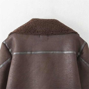 Premium Style Women's Sheep Skin PU <b>Shell</b> 3D Pattern Quick Dry Autumn/Winter <b>Suit</b> <b>Jacket</b> with Lapel Pocket and Button Decoration - Product Image 4