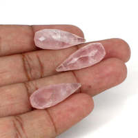 Quartz rose de qualité AAA, opaque, facetté, en forme de goutte, couleur améthyste, taille trillion, forme poire, cabochon calibré 8 mm
