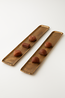 Plateau à chocolat long en argent pour Eid Ramadan Plateau de service pour dattes Fruits secs Assiette à dessert élégante pour les festivals