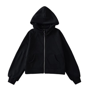 Fabricante de etiqueta privada Street Wear Hoodies Custom Fleece Relaxed Fit Oversized Zip Up Hoodies para mujeres - Product Image 4