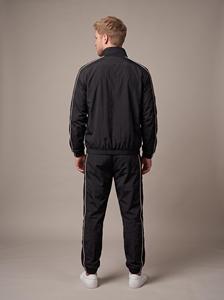 <b>Black</b> and Cream <b>Windbreaker</b> Set, Custom Logo OEM Nylon Jacket and Pants Tracksuit, Unisex Manufacturer - Product Image 2
