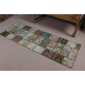 Alfombra Turca, Alfombra de Pasillo de 2.2x6.1 pies, Alfombra Oriental Azul de Lana - Product Image 2