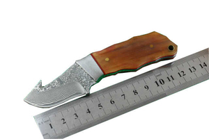 Cuchillo de cocina de hoja fija de acero de Damasco forjado con mango de madera Proveedor de logotipo personalizado OEM de Pakistán - Product Image 5