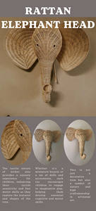 Decoraciones de pared para bebés hechas de ratán natural, forma de elefante, hechas a mano con alta calidad, buen precio para venta al por mayor - Product Image 4