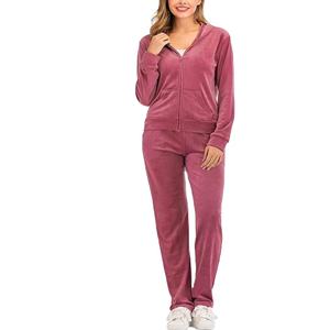 2025 nouveauté femmes deux pièces survêtement fermeture éclair complète couleur unie respirant vêtements de sport OEM Logo personnalisé 2 pièces dentelle brodée - Product Image 1