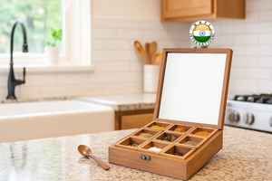 Contenedor de especias, joyero, soporte de especias, decoración del hogar, contenedor de madera, contenedor de especias de madera - Product Image 3