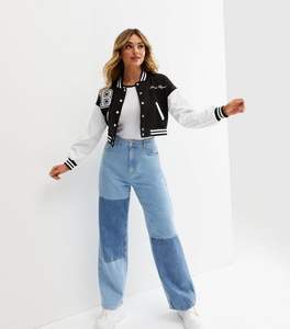 OEM Broderie Femmes Vintage College Baseball Varisty Veste Manches en cuir personnalisé Bomber Letterman Varsity Jacket - Product Image 5