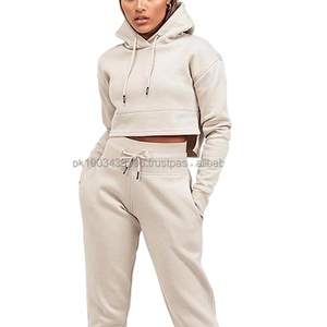 Sudadera con capucha y LOGO personalizado para mujer, Top corto de algodón, venta al por mayor - Product Image 2