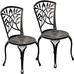 Classic English style <b>cast</b> <b>iron</b> <b>garden</b> chair with black coating and curved lines for timeless design - Product Image 6