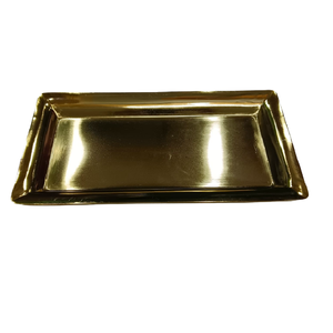 Elegante bandeja de servicio de metal Art Deco para comida, vino y decoración de boda, forma Rectangular con estampado de animales coloridos para Ramadán - Product Image 1